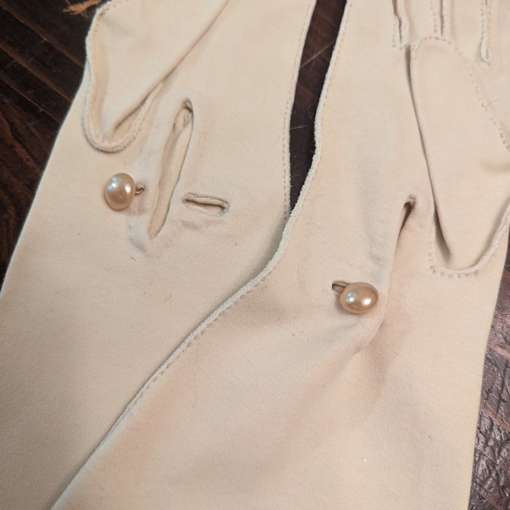 VINTAGE Cream Gloves - XS - Picture 3 of 4